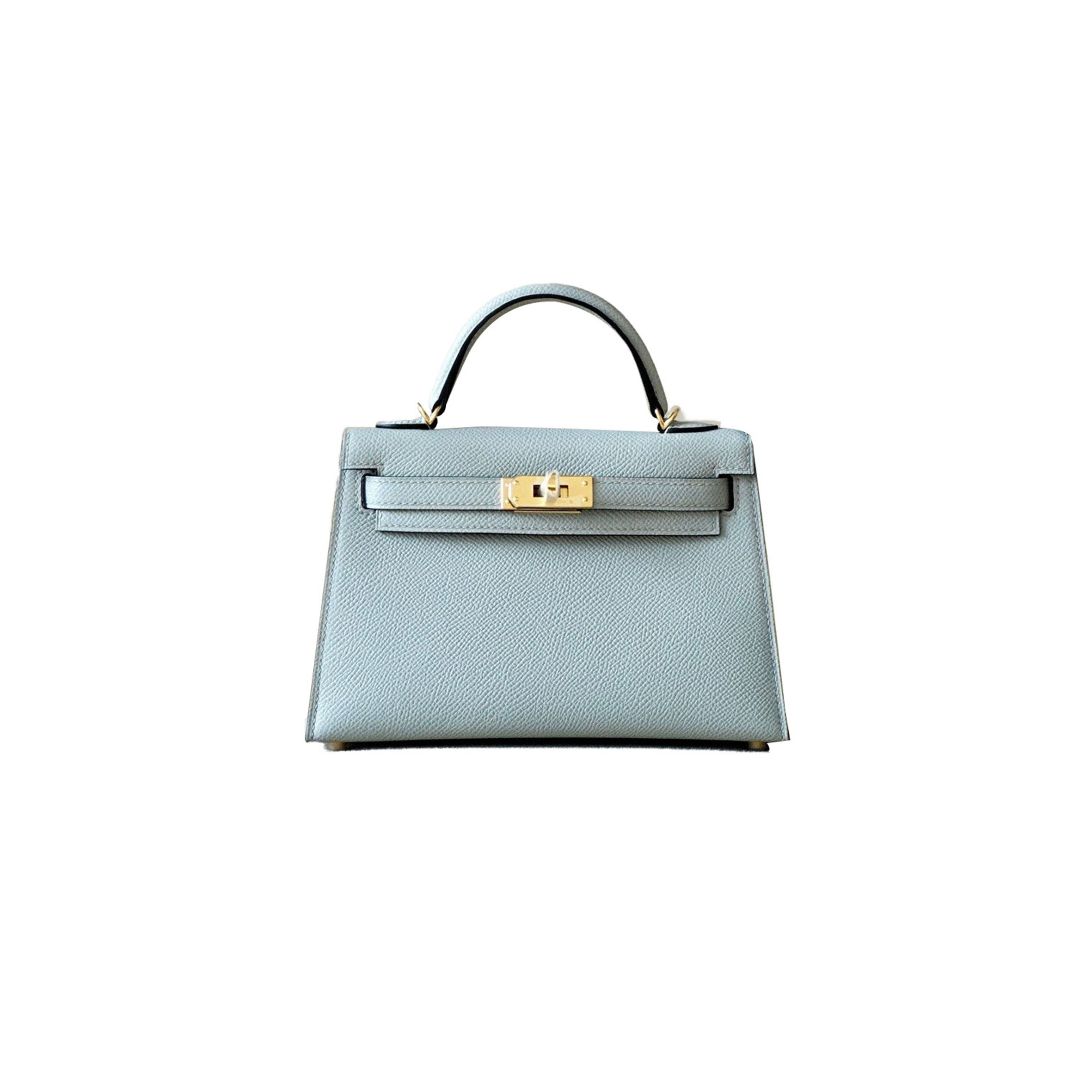 HERMÈS MASTER MINI KELLY II EPSOM HOLY GRAIL BLUE GOLD BUCKLE (19*12*5.5cm) 